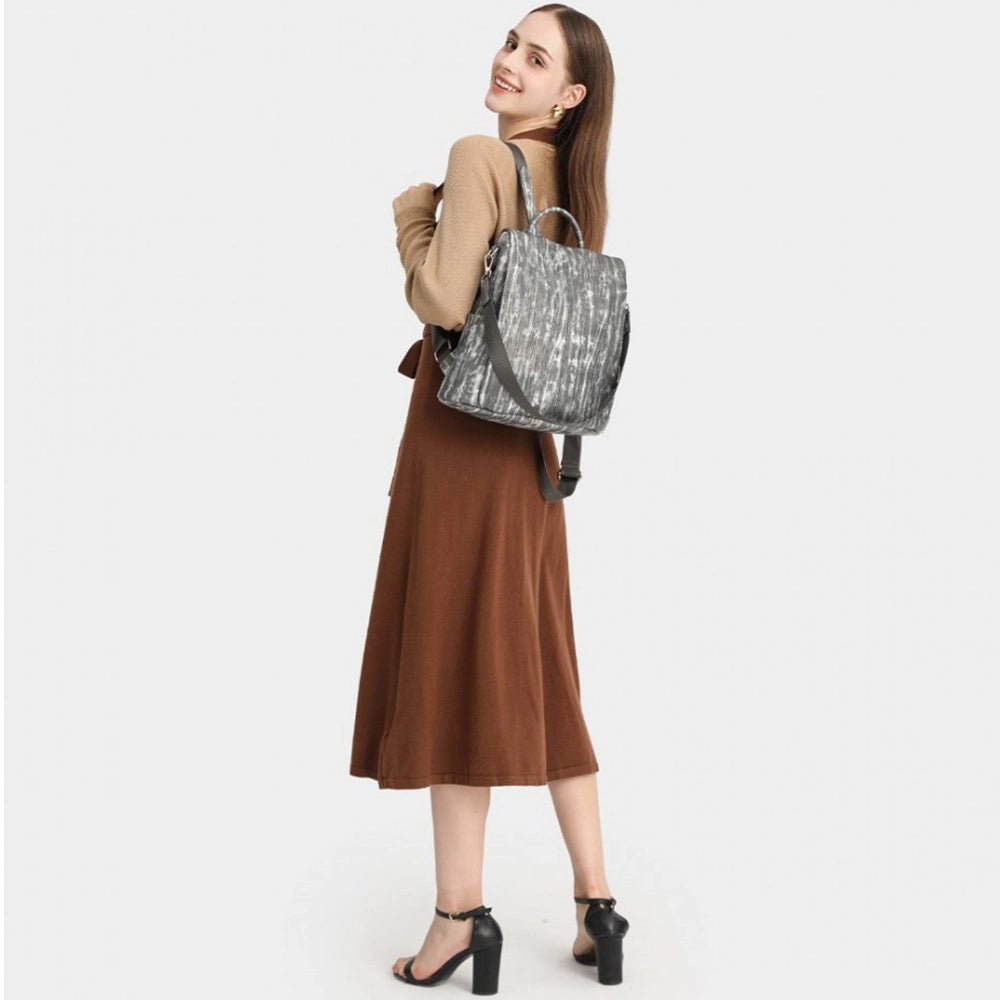 Rucsac pentru dama convertibil, stil casual din piele PU, cu buzunar antifurt, Miss Lulu LG2333