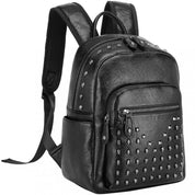 Rucsac casual pentru dama, marime medie, cu detalii in forma de cranii mici, stil rock urban, piele ecologica, rezistent la apa, Miss Lulu LG2414