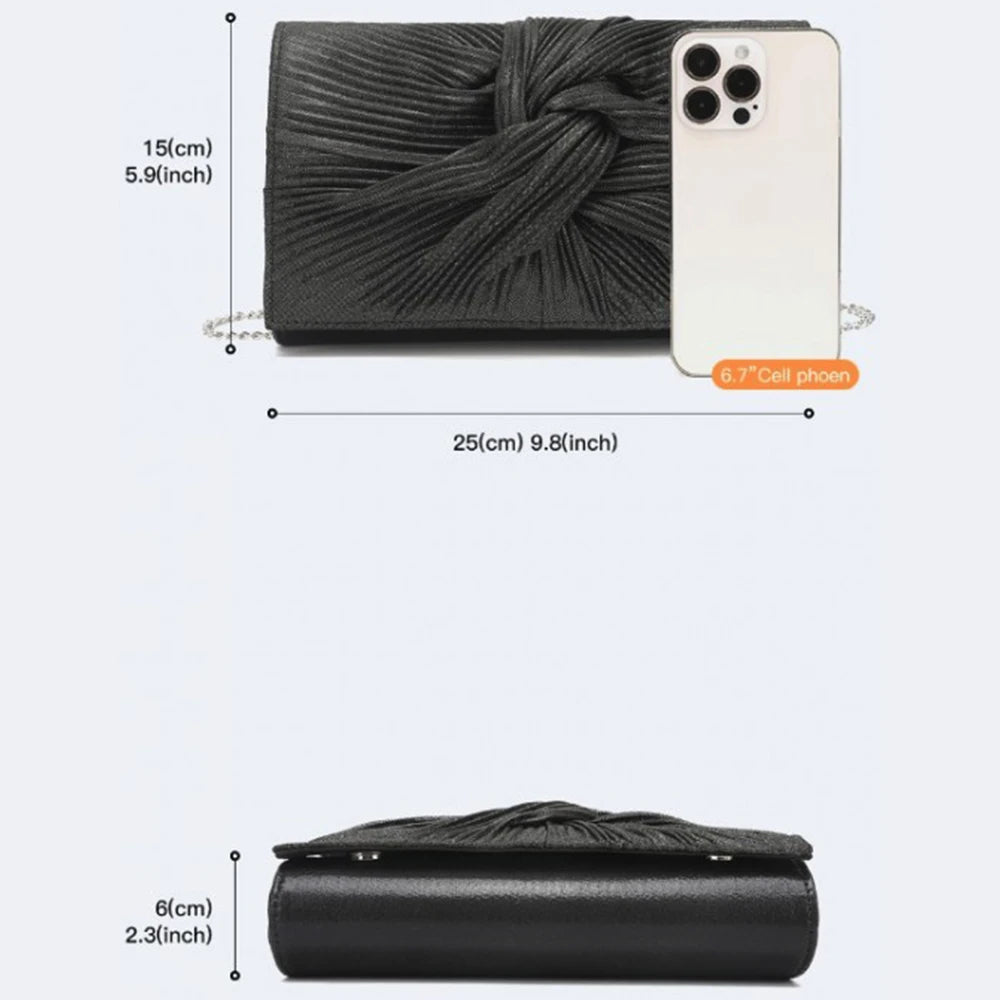 Geanta clutch pentru dama, eleganta de seara, din piele PU si material textil, Miss Lulu LH2252