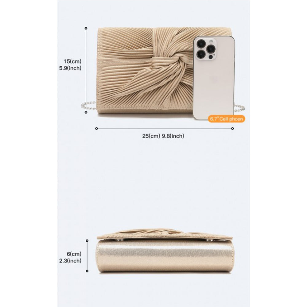 Geanta clutch pentru dama, eleganta de seara, din piele PU si material textil, Miss Lulu LH2252