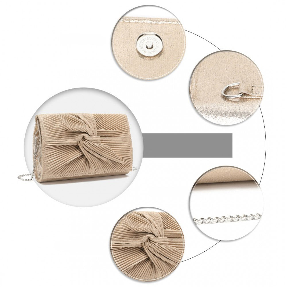 Geanta clutch pentru dama, eleganta de seara, din piele PU si material textil, Miss Lulu LH2252