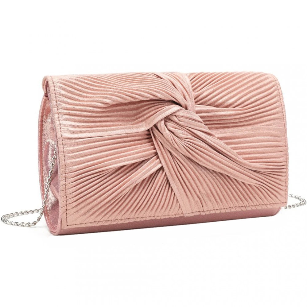 Geanta clutch pentru dama, eleganta de seara, din piele PU si material textil, Miss Lulu LH2252