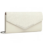 Geanta clutch de seara, eleganta cu aspect texturat sin piele ecologica, Miss Lulu LP2312