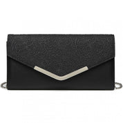 Geanta clutch de seara, eleganta cu aspect texturat sin piele ecologica, Miss Lulu LP2312