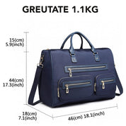 Geanta mare pentru calatorii, sport, din nylon, fixare de valiza cu buzunare frontale si interioare, Doha KONO LT6853