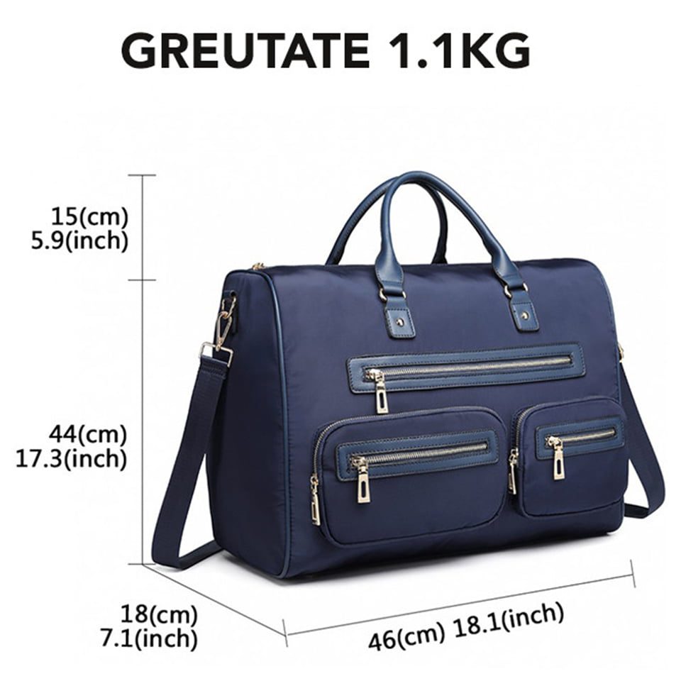 Geanta mare pentru calatorii, sport, din nylon, fixare de valiza cu buzunare frontale si interioare, Doha KONO LT6853
