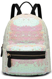 Rucsac dama, mic, cu paiete reversibile, piele ecologica Miss Lulu LT6856