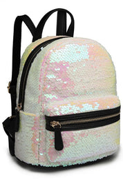 Rucsac dama, mic, cu paiete reversibile, piele ecologica Miss Lulu LT6856