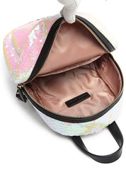 Rucsac dama, mic, cu paiete reversibile, piele ecologica Miss Lulu LT6856