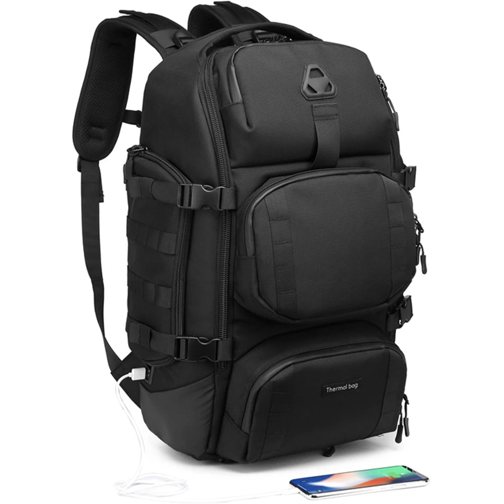 Rucsac unisex pentru calatorie, spatiu frigorific, port USB & lacat TSA, rezistent la stropi, OZUKO OZ9386