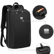 Rucsac pentru laptop, cu element reflectorizant, rezistent la stropi, antifurt, cu lacat TSA, OZUKO OZ9497