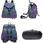 Rucsac pentru dama, geometric cu efect reflectorizant, holografic, ROCS, RC-1 Multicolor