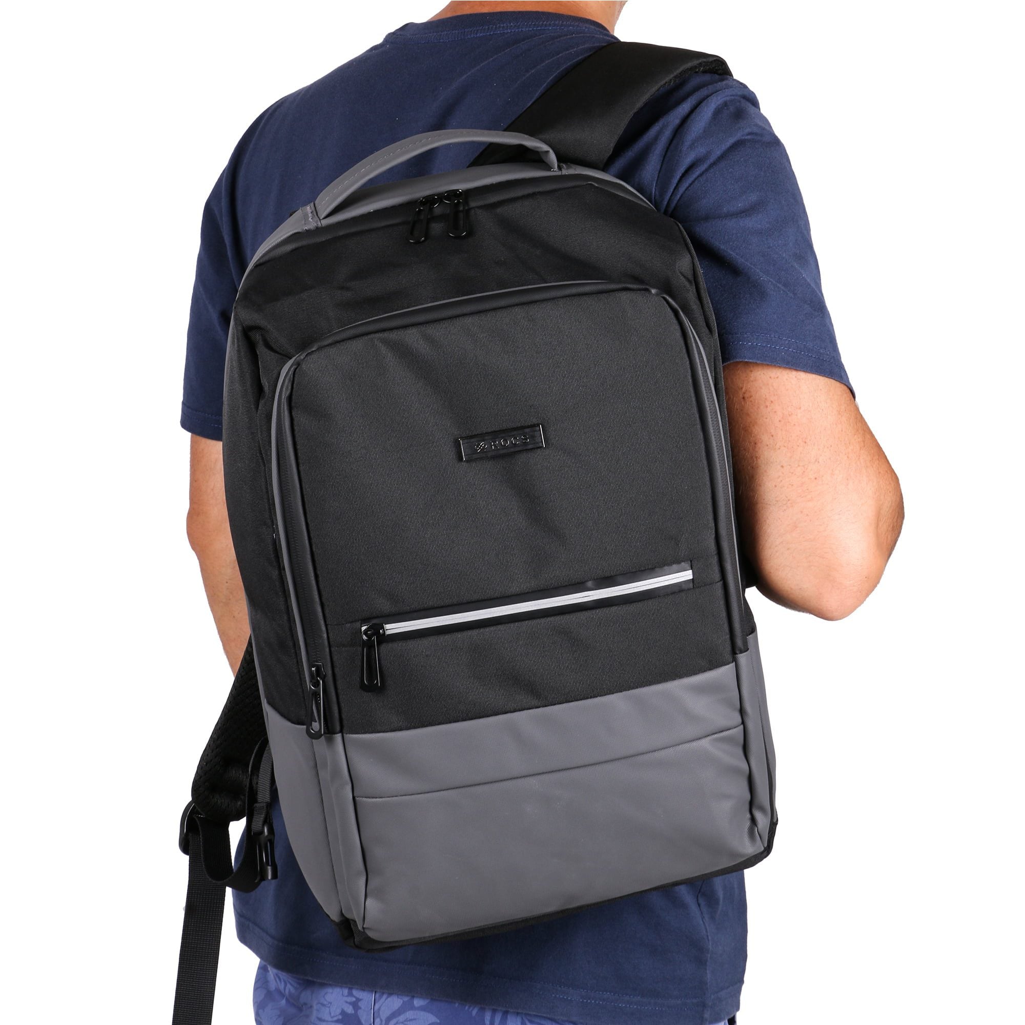 Rucsac smart casual, rezistent la stropi, port USB, ROCS, RC-7