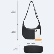 Geanta crossbody, din poliester, semi-luna, Miss Lulu S2314