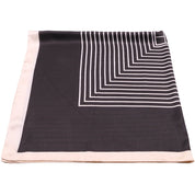 Esarfa pentru dama, imitatie matase, stil casual elegant pentru orice tinuta, forma patrata 90 x 90 cm, cu imprimeu dungi, ROCS SK02