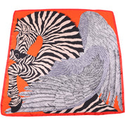 Esarfa pentru dama, casual elegata din imitatie matase, forma patrata 110 x 110 cm, imprimeu zebra, ROCS SK14