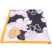 Esarfa pentru dama, stil casual elegant imitatie matase, forma patrata 110 x 110 cm, imprimeu flori mari, ROCS SK15