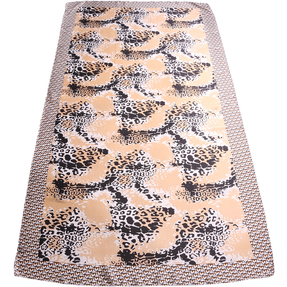 Esarfa pentru dama, stil elegant, imitatie matase, 95 x 185 cm, imprimeu ghepard, ROCS SK27