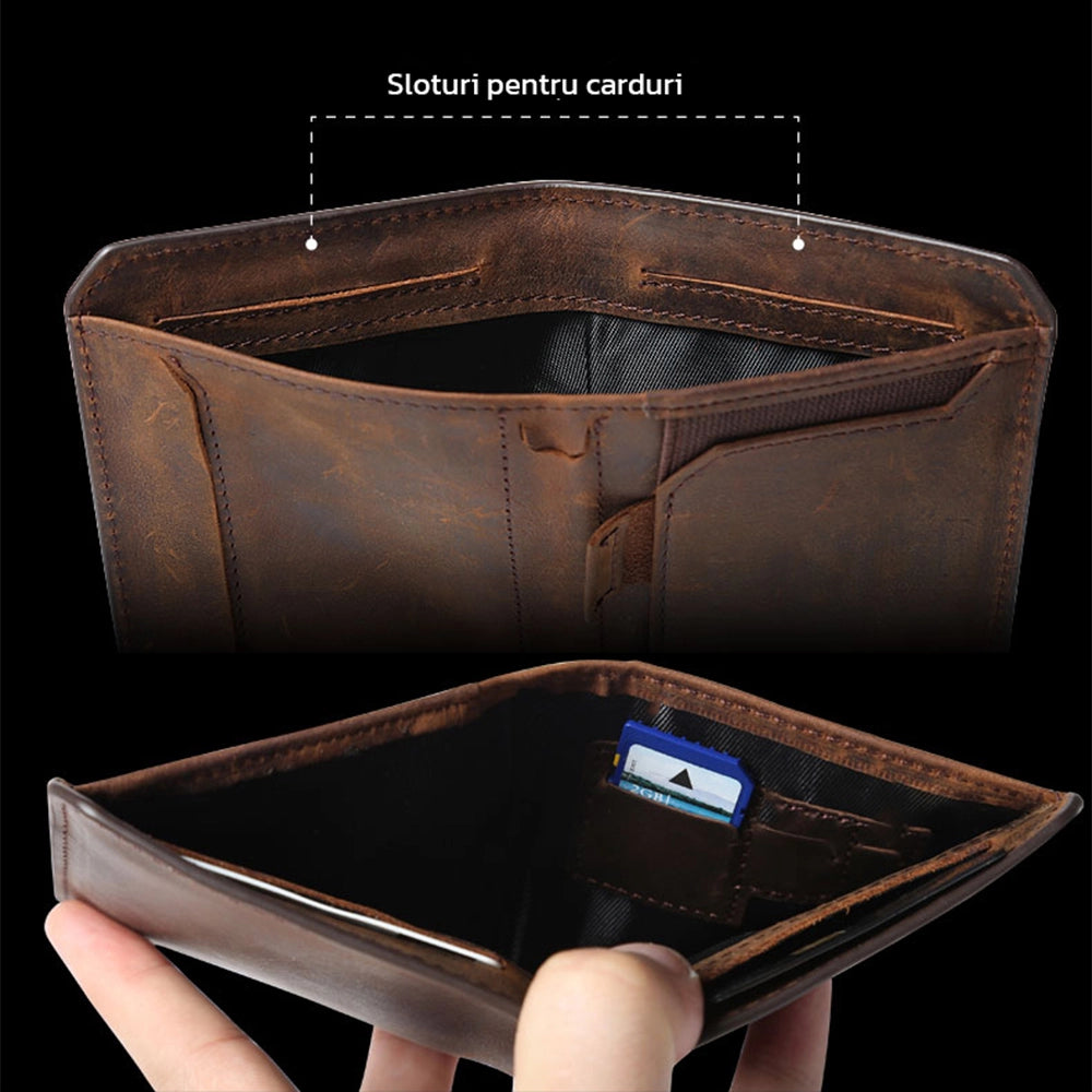 Portofel barbati, piele naturala, stil vintage JOLAR. T1895