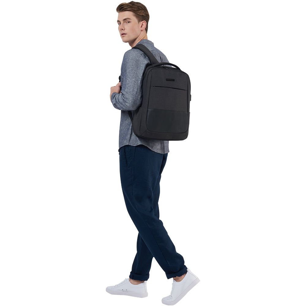 Rucsac unisex, rezistent la apa, casual, compartiment laptop de 15,6 inch cu port USB, WEPLUS WP1755