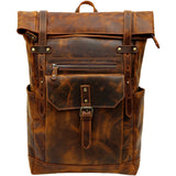 Rucsac Piele Naturală JOLAR, Laptop 15.6", Stil Vintage, Maro