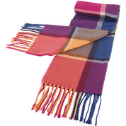 Fular in carouri check, pentru perioada rece, cu franjuri, ZS-31 Multicolor