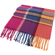Fular in carouri check, pentru perioada rece, cu franjuri, ZS-31 Multicolor