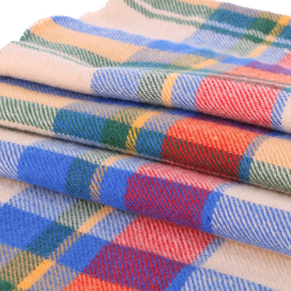 Fular in carouri check, pentru perioada rece, cu franjuri, ZS-32 Multicolor