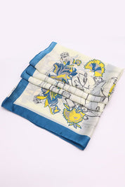 Esarfa dama, supradimensionata, casual eleganta, imitatie Matase, cu Imprimeu Flori si Curele, Hilldi NK12
