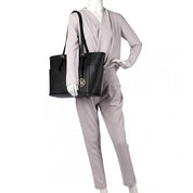 Geanta dama, cu logo exterior M, piele ecologica, rezistenta la stropi, Miss Lulu LM1642-1