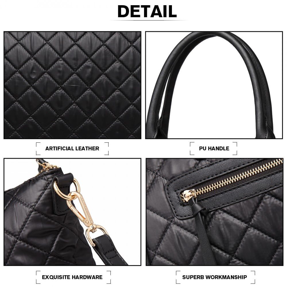 Geanta dama, model mare, design romburi din material, Miss Lulu LT6859