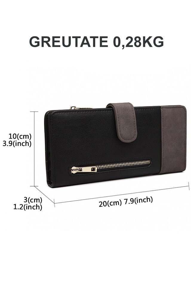 Portofel dama, elegant cu sloturi pentru carduri, Miss Lulu LN6883