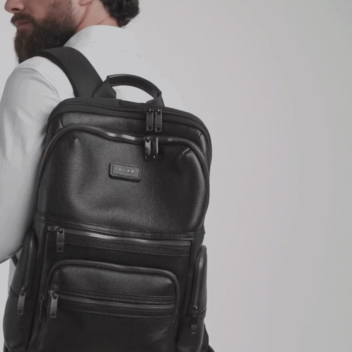 Rucsac Business Laptop 15.6" Piele Naturală, USB Type-C — JOLAR