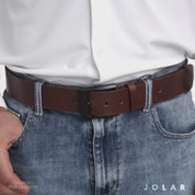 Curea Bărbați Piele Naturală JOLAR, Cataramă Clasică Dreaptă, 4 cm