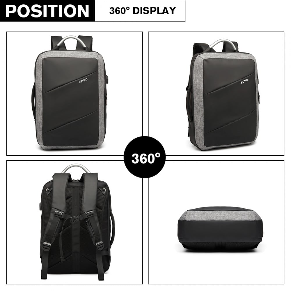 Rucsac laptop, geanta Kono cu USB pentru Laptop Business Casual E6870