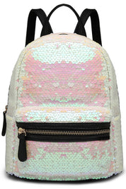 Rucsac dama, mic, cu paiete reversibile, piele ecologica Miss Lulu LT6856