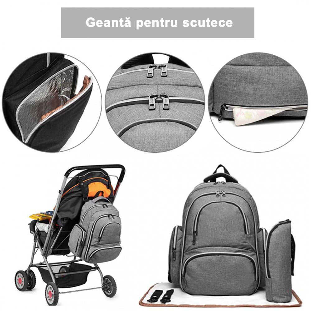 Geanta maternitate, tip rucsac, bine organizata, diaper bag, Kono E6706