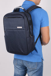 Rucsac laptop, unisex, cu port USB rezistent la stropi de apa, WEPLUS WP8199