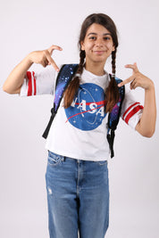 Rucsac dama, print galaxie si element reflectorizant, E6880