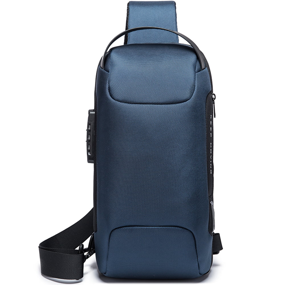 Geanta crossbody, tip rucsac, rezistent la stropi de apa, buzunar antifurt, lacat TSA si port USB, BANGE, BG22085