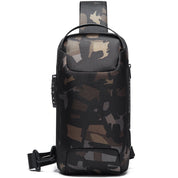 Geanta crossbody, tip rucsac, rezistent la stropi de apa, buzunar antifurt, lacat TSA si port USB, BANGE, BG22085