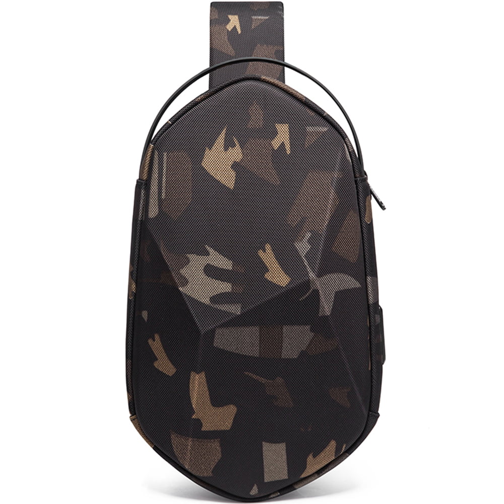 Geanta crossbody, tip rucsac unisex, carcasa tare rezistent la stropi, spate respirabil captusit cu burete moale, cu port USB, BANGE BG7213