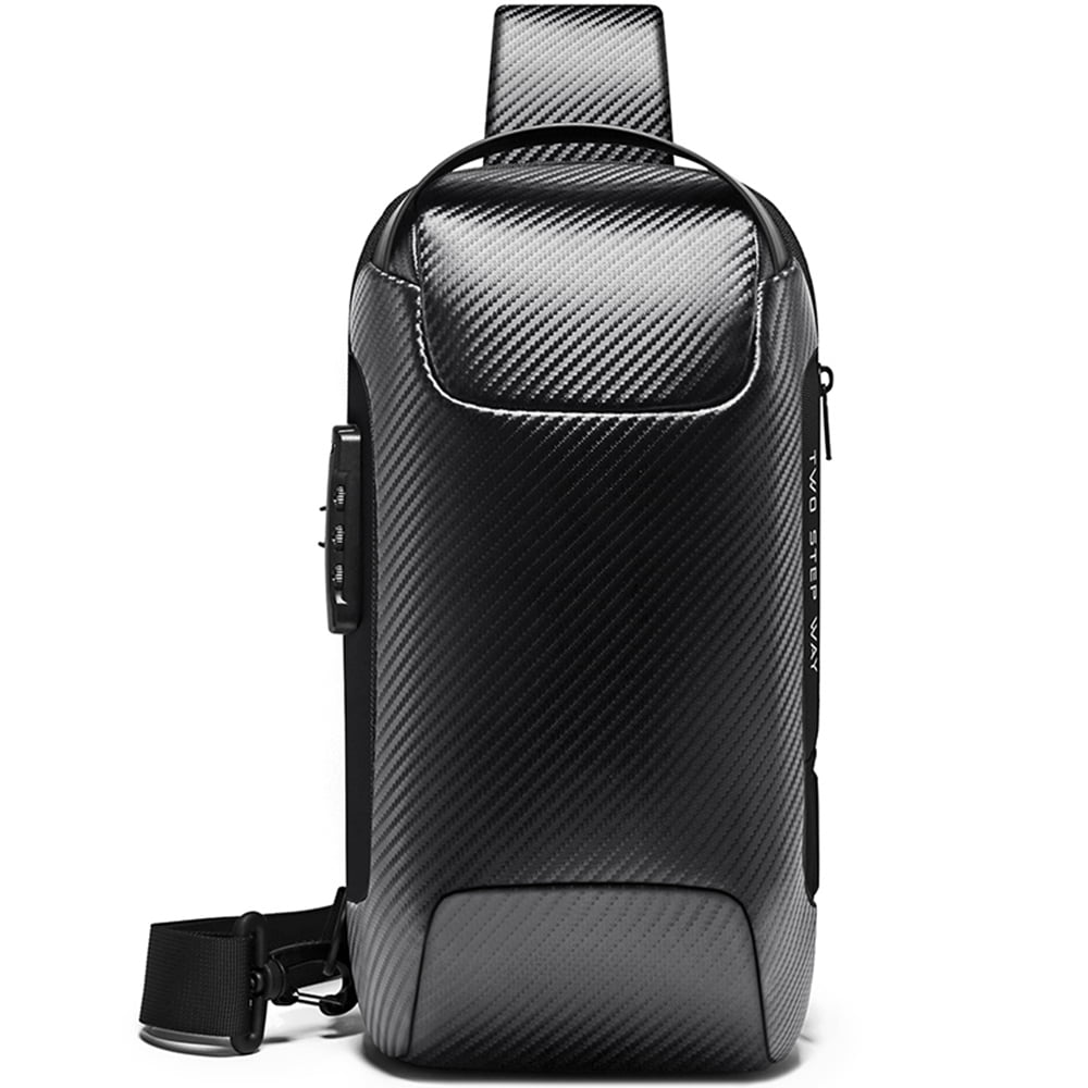 Geanta crossbody, tip rucsac, rezistent la stropi de apa, buzunar antifurt, lacat TSA si port USB, BANGE, BG22085
