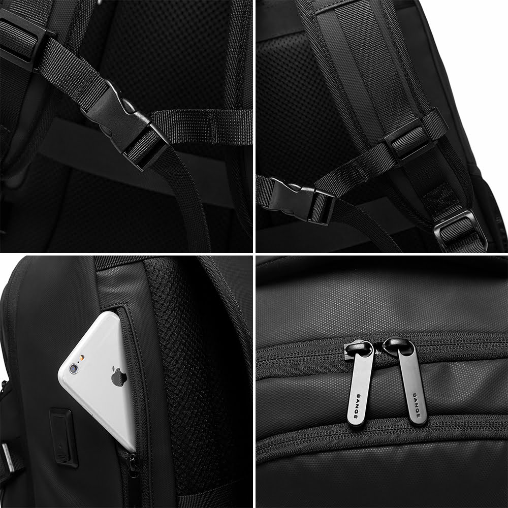 Rucsac barbati, port USB, din poliester, rezistent la stropi, BANGE BG77116