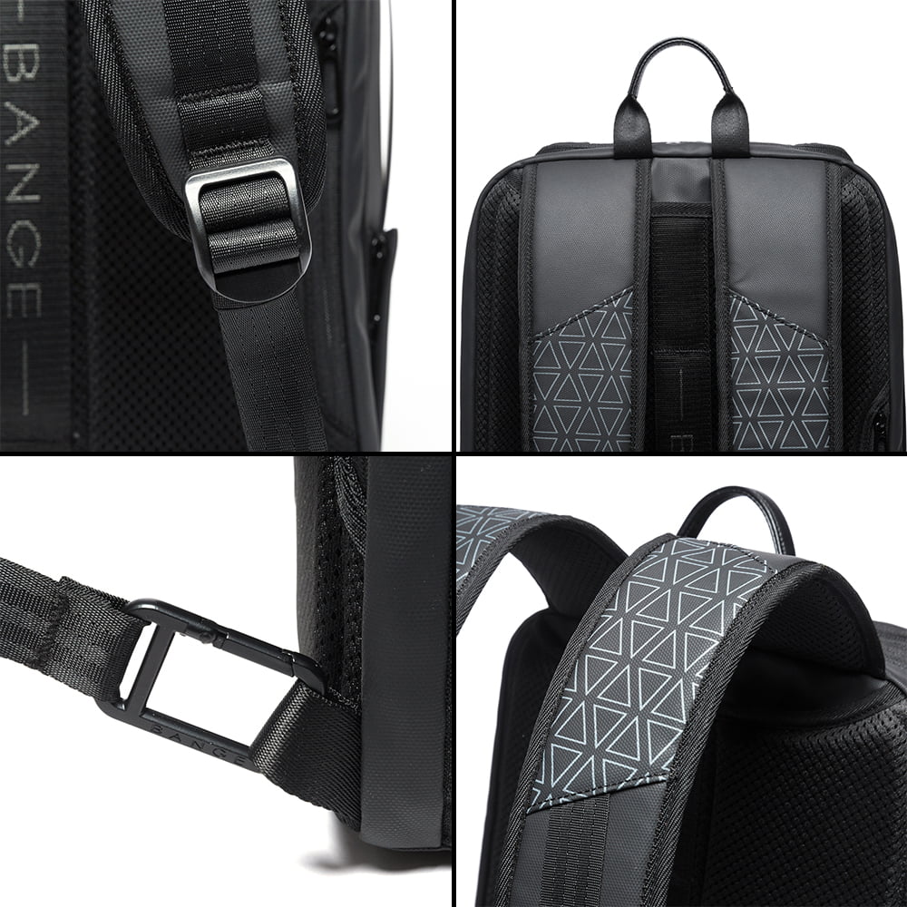 Rucsac laptop 15,6 inch si tableta, port USB, din poliester rezistent la stropi de apa, buzunar antifurt, potrivit pentru calatorii, unisex, BANGE, BG22005