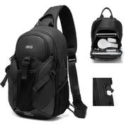 Geanta crossbody, tip rucsac, multifunctional, compartiment tableta, cu elemente reflectorizante, cu port USB, din poliester rezistent la stropi, unisex, BANGE, BG77120