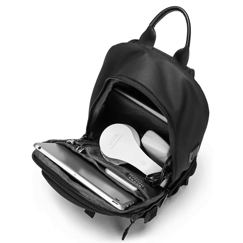Geanta crossbody, tip rucsac, multifunctional, compartiment tableta, cu elemente reflectorizante, cu port USB, din poliester rezistent la stropi, unisex, BANGE, BG77120