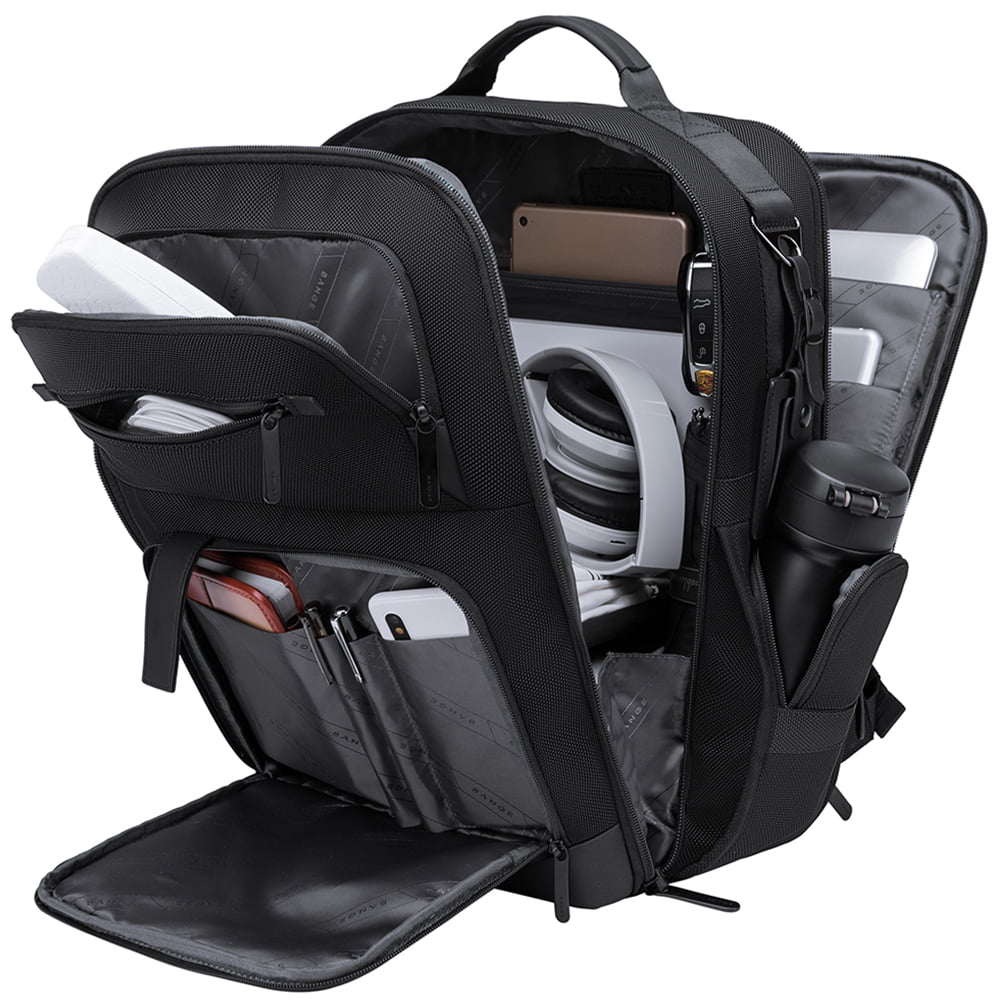 Rucsac calatorii, din microfibra, fixare de valiza, cu compartiment pentru laptop de 15.6 inch, BANGE BG-G61