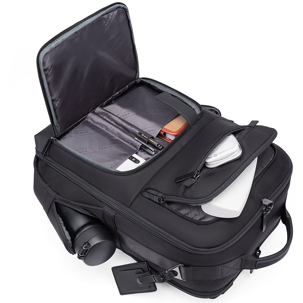 Rucsac calatorii, din microfibra, fixare de valiza, cu compartiment pentru laptop de 15.6 inch, BANGE BG-G61