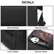 Ruscac dama, stil casual, din nylon, cu imprimeu camuflaj  E1977
